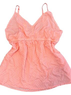 La Vie En Rose Coral Pink Polka Dot Babydoll top